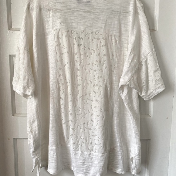 Jones New York Lace White Short sleeve top Size 2X - Picture 4 of 7